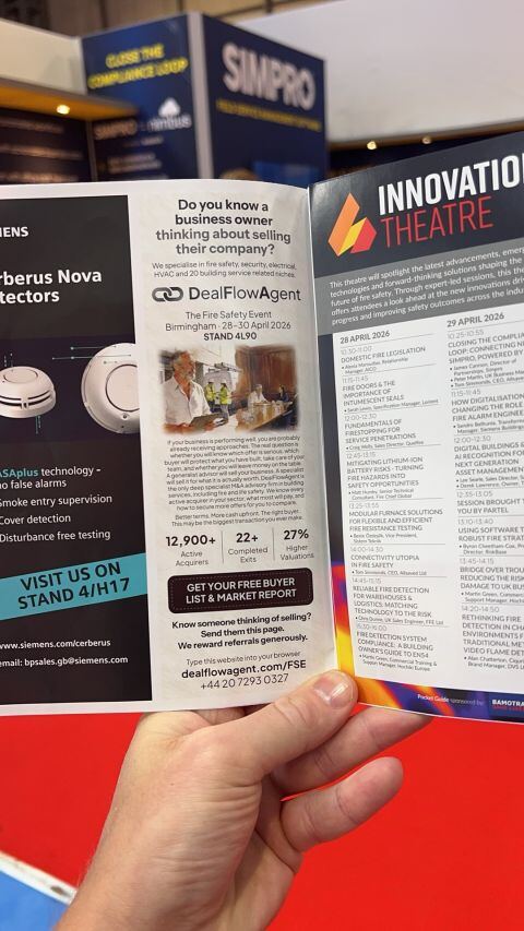 DealFlowAgent featured in the official Fire Safety Event 2026 brochure