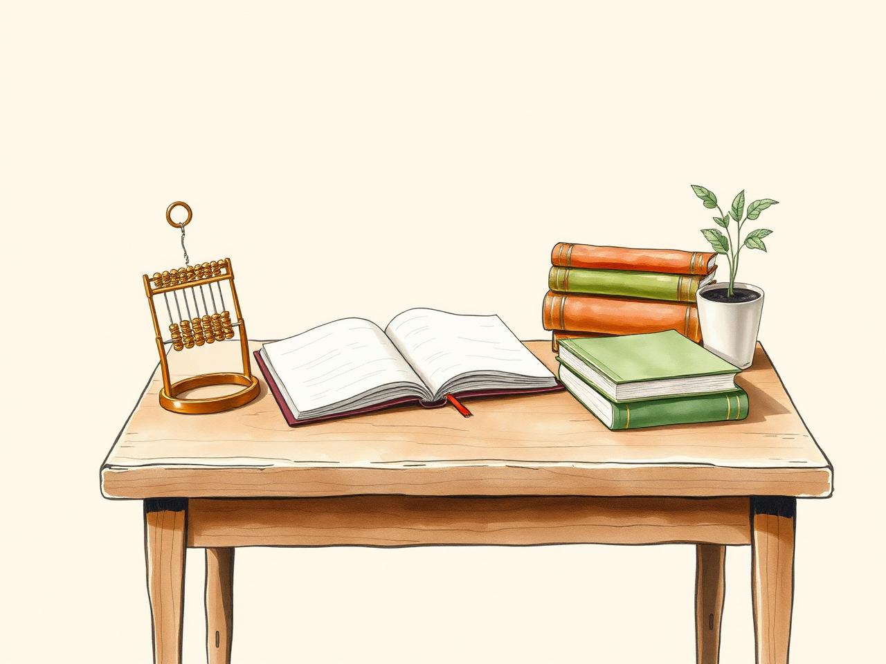 Watercolour illustration of an open notebook with a pencil and brass key representing Project Keystone