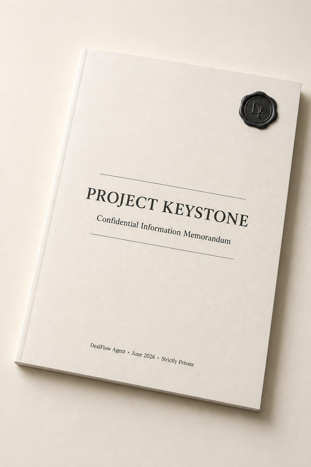 Front cover of the Project Keystone Confidential Information Memorandum