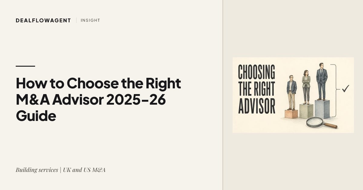 How to Choose the Right M&A Advisor for Your Business Sale in 2025-26: Complete Selection Guide