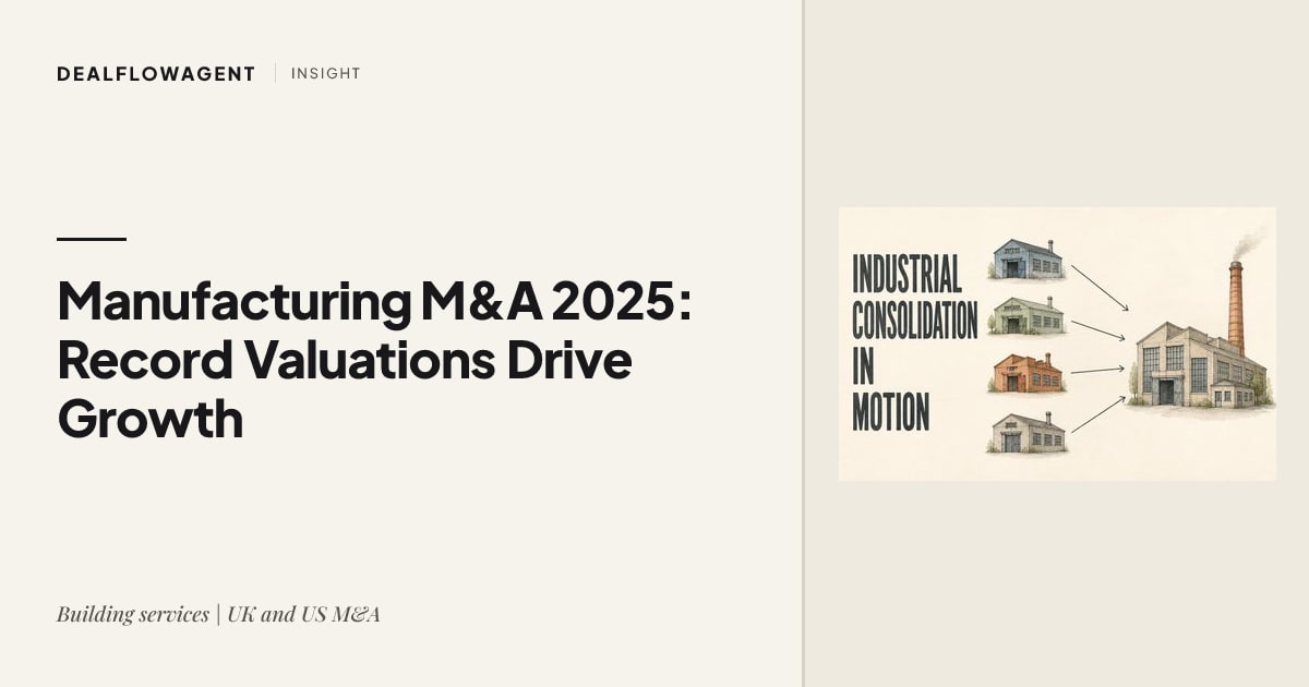 Manufacturing M&A Trends 2025: Industrial Consolidation and Digital Transformation Drive Record Valuations