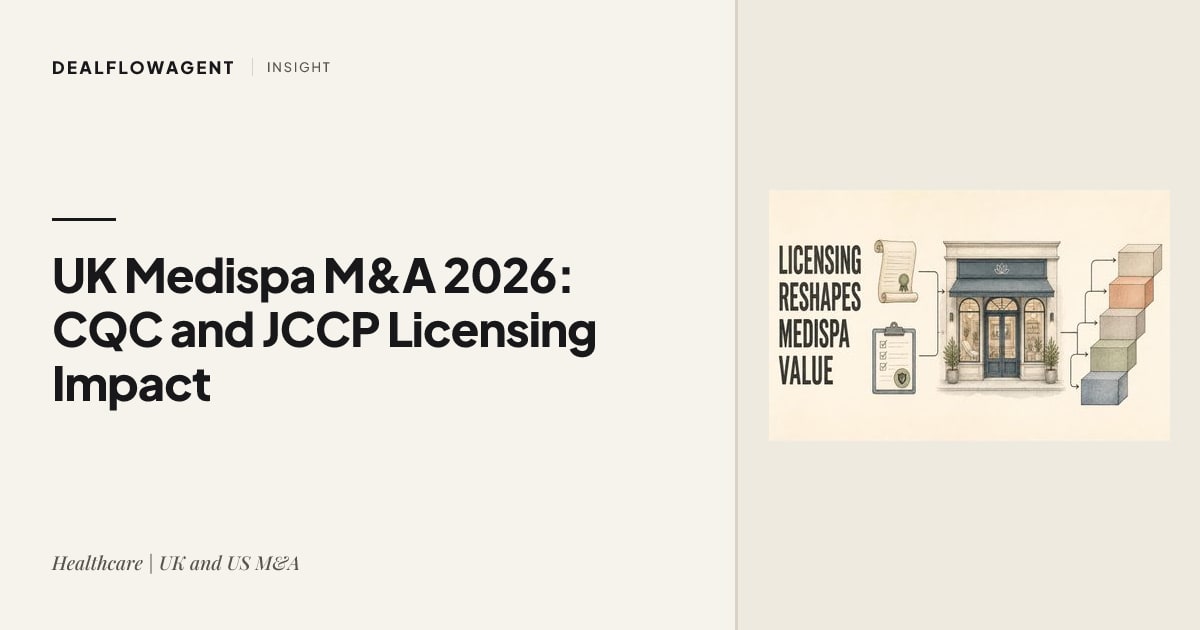 UK Medispa M&A 2026: CQC and JCCP Licensing Impact