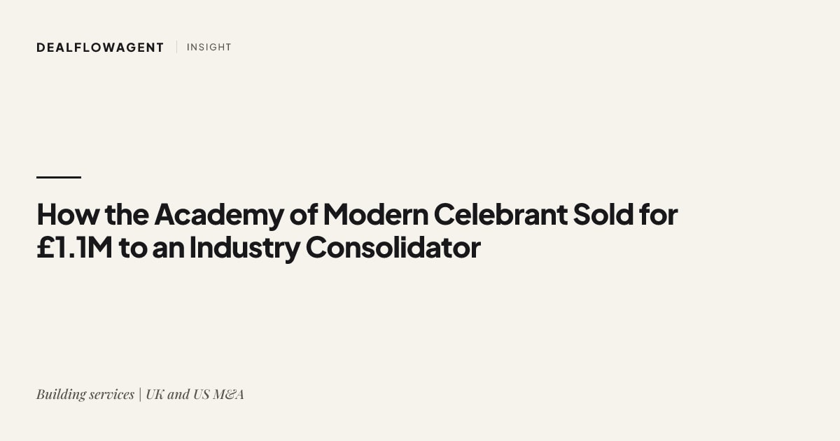 How the Academy of Modern Celebrant Sold for £1.1M to an Industry Consolidator